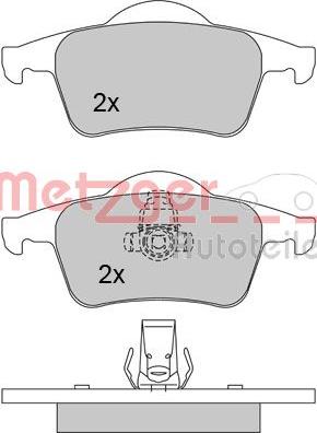 Metzger 1170011 - Тормозные колодки, дисковые, комплект avtokuzovplus.com.ua