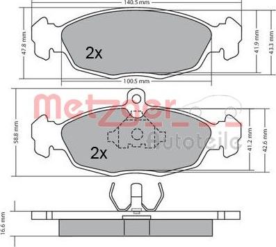 Metzger 1170015 - Тормозные колодки, дисковые, комплект autodnr.net