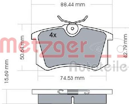 Metzger 1170022 - Тормозные колодки, дисковые, комплект avtokuzovplus.com.ua