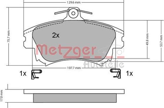 Metzger 1170032 - Гальмівні колодки, дискові гальма autocars.com.ua