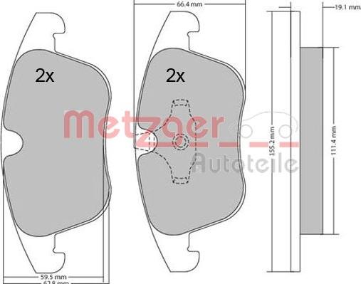 Metzger 1170035 - Тормозные колодки, дисковые, комплект avtokuzovplus.com.ua