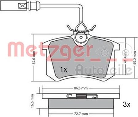 Metzger 1170054 - Гальмівні колодки, дискові гальма autocars.com.ua