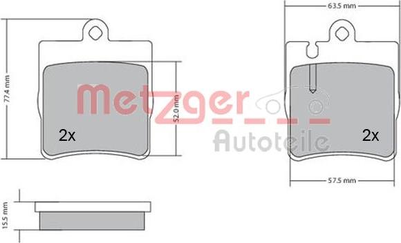 Metzger 1170064 - Гальмівні колодки, дискові гальма autocars.com.ua