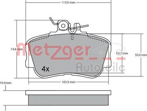 Metzger 1170069 - Гальмівні колодки, дискові гальма autocars.com.ua