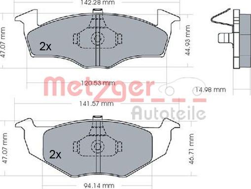 Metzger 1170072 - Тормозные колодки, дисковые, комплект avtokuzovplus.com.ua