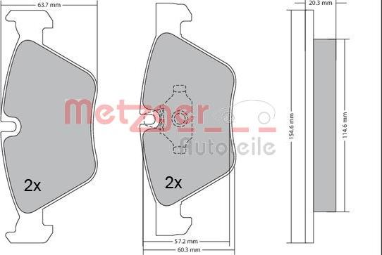 Metzger 1170078 - Тормозные колодки, дисковые, комплект avtokuzovplus.com.ua