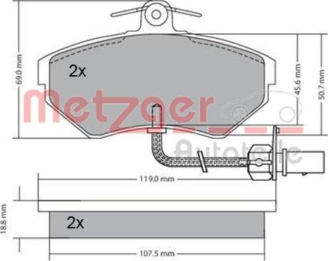 Metzger 1170082 - Гальмівні колодки, дискові гальма autocars.com.ua