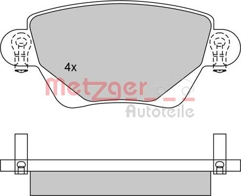 Metzger 1170096 - Гальмівні колодки, дискові гальма autocars.com.ua