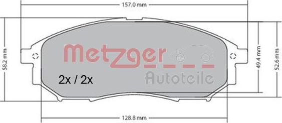 Metzger 1170101 - Гальмівні колодки, дискові гальма autocars.com.ua