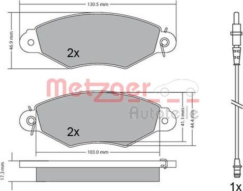 Metzger 1170115 - Гальмівні колодки, дискові гальма autocars.com.ua