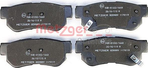 Metzger 1170119 - Гальмівні колодки, дискові гальма autocars.com.ua