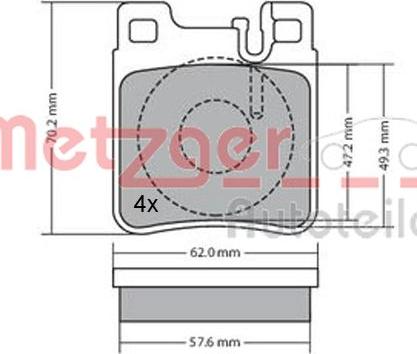 Metzger 1170123 - Тормозные колодки, дисковые, комплект autodnr.net