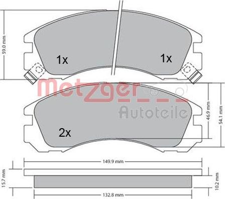 Metzger 1170135 - Тормозные колодки, дисковые, комплект autodnr.net