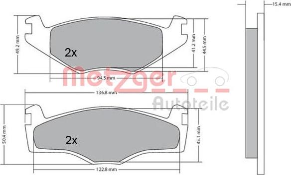 Metzger 1170136 - Тормозные колодки, дисковые, комплект avtokuzovplus.com.ua