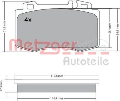 Metzger 1170137 - Гальмівні колодки, дискові гальма autocars.com.ua