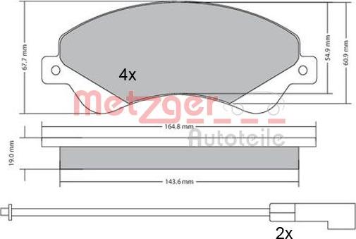 Metzger 1170146 - Тормозные колодки, дисковые, комплект autodnr.net