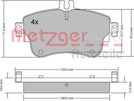 Metzger 1170149 - Гальмівні колодки, дискові гальма autocars.com.ua