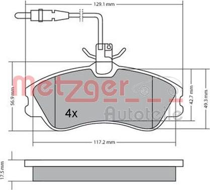 Metzger 1170150 - Гальмівні колодки, дискові гальма autocars.com.ua