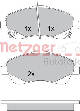 Metzger 1170172 - Гальмівні колодки, дискові гальма autocars.com.ua