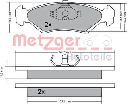 Metzger 1170181 - Гальмівні колодки, дискові гальма autocars.com.ua