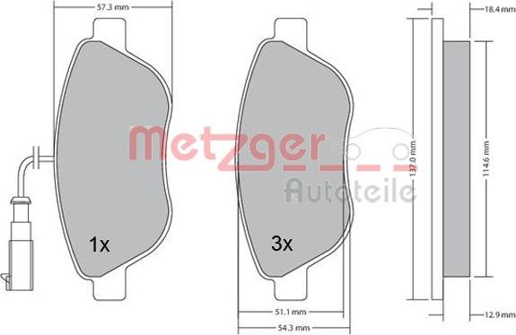 Metzger 1170185 - Гальмівні колодки, дискові гальма autocars.com.ua