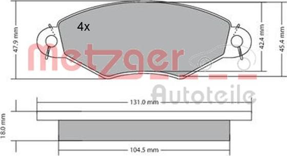 Metzger 1170199 - Тормозные колодки, дисковые, комплект autodnr.net