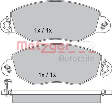 Metzger 1170210 - Тормозные колодки, дисковые, комплект avtokuzovplus.com.ua