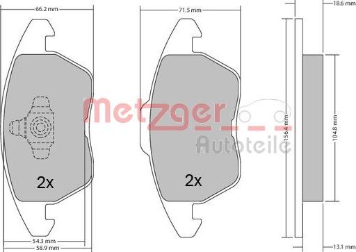 Metzger 1170211 - Тормозные колодки, дисковые, комплект autodnr.net