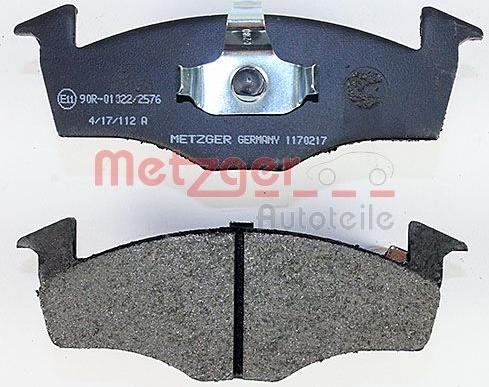 Metzger 1170217 - Тормозные колодки, дисковые, комплект autodnr.net