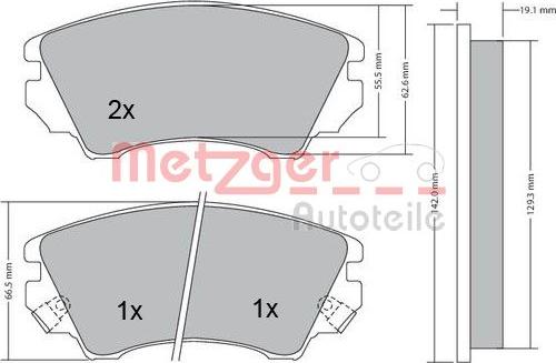 Metzger 1170221 - Тормозные колодки, дисковые, комплект autodnr.net