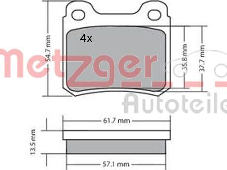 Metzger 1170223 - Тормозные колодки, дисковые, комплект autodnr.net