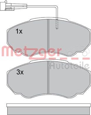 Metzger 1170227 - Тормозные колодки, дисковые, комплект avtokuzovplus.com.ua
