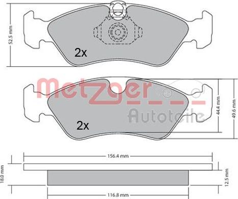 Metzger 1170235 - Гальмівні колодки, дискові гальма autocars.com.ua