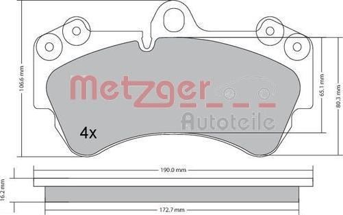 Metzger 1170242 - Тормозные колодки, дисковые, комплект avtokuzovplus.com.ua