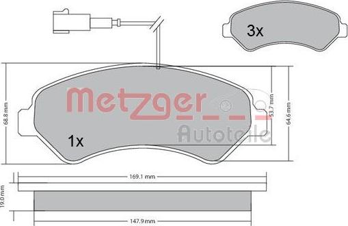 Metzger 1170248 - Тормозные колодки, дисковые, комплект avtokuzovplus.com.ua