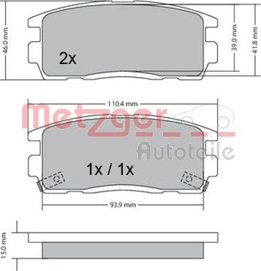 Metzger 1170256 - Гальмівні колодки, дискові гальма autocars.com.ua