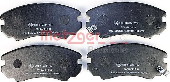 Metzger 1170262 - Тормозные колодки, дисковые, комплект avtokuzovplus.com.ua