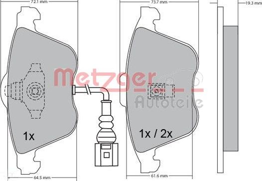 Metzger 1170263 - Гальмівні колодки, дискові гальма autocars.com.ua