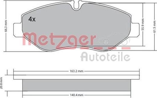 Metzger 1170271 - Гальмівні колодки, дискові гальма autocars.com.ua