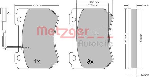 Metzger 1170276 - Тормозные колодки, дисковые, комплект autodnr.net