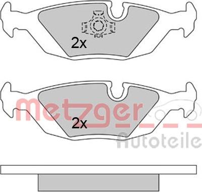 Metzger 1170284 - Тормозные колодки, дисковые, комплект autodnr.net