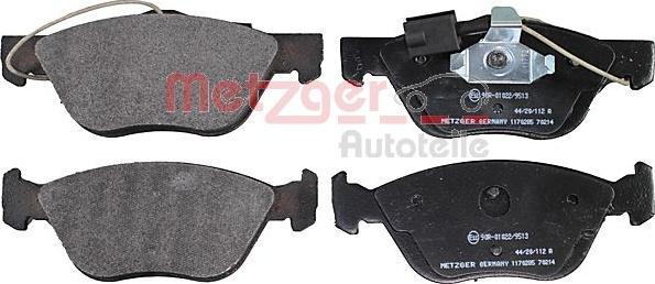 Metzger 1170285 - Тормозные колодки, дисковые, комплект autodnr.net