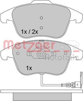 Metzger 1170289 - Тормозные колодки, дисковые, комплект avtokuzovplus.com.ua