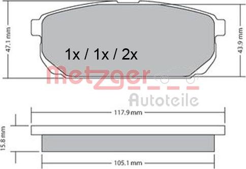 Metzger 1170298 - Тормозные колодки, дисковые, комплект avtokuzovplus.com.ua