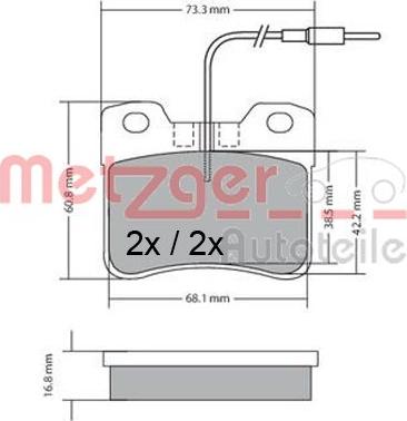 Metzger 1170302 - Тормозные колодки, дисковые, комплект avtokuzovplus.com.ua