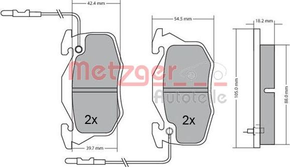 Metzger 1170309 - Тормозные колодки, дисковые, комплект autodnr.net