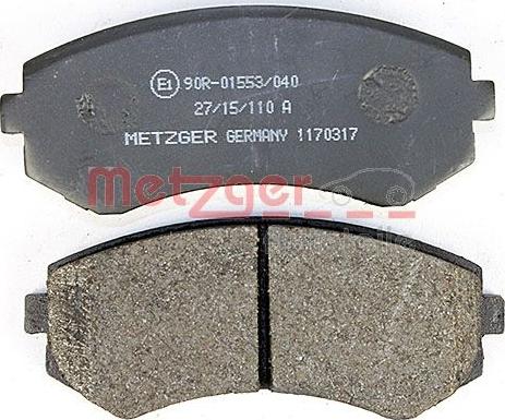 Metzger 1170317 - Тормозные колодки, дисковые, комплект avtokuzovplus.com.ua