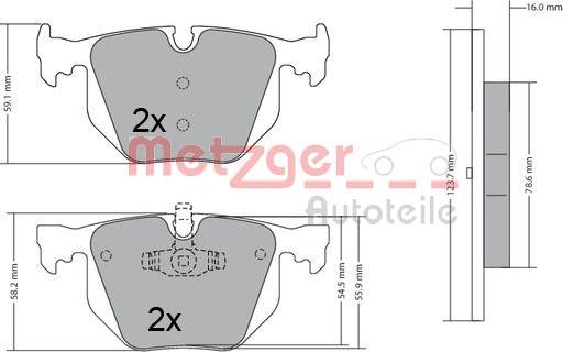 Metzger 1170318 - Тормозные колодки, дисковые, комплект autodnr.net