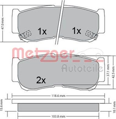 Metzger 1170325 - Гальмівні колодки, дискові гальма autocars.com.ua