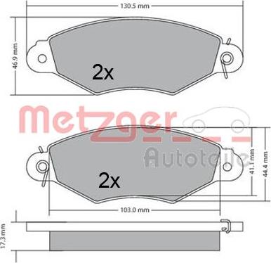 Metzger 1170330 - Гальмівні колодки, дискові гальма autocars.com.ua